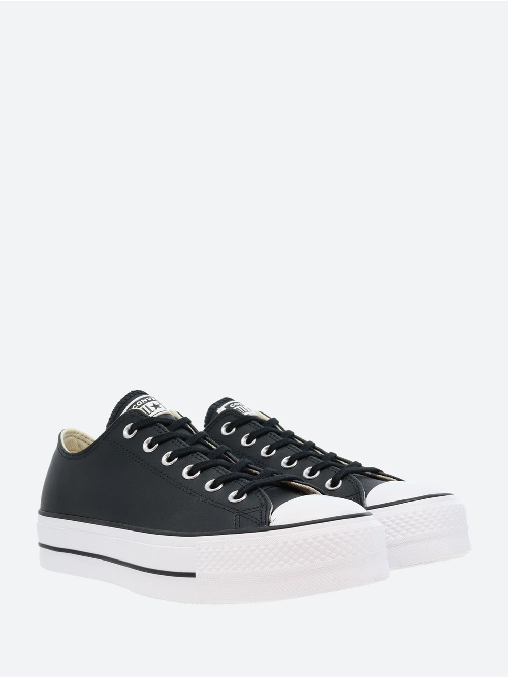 Converse Black Low-Top Platform Lace-Up Sneakers